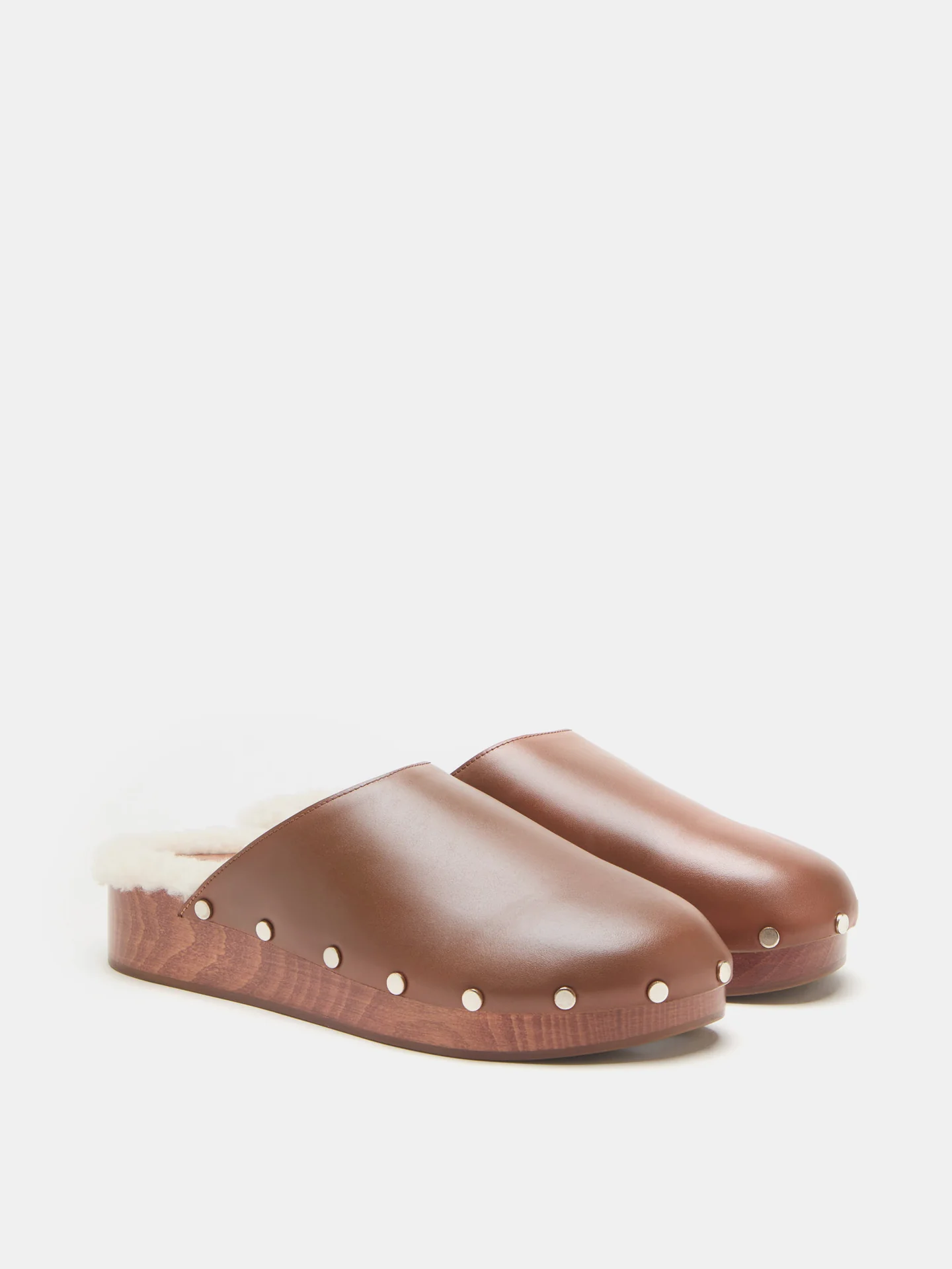 Agnes Sabot / Nougat Leather Cream Shearling - Image 2
