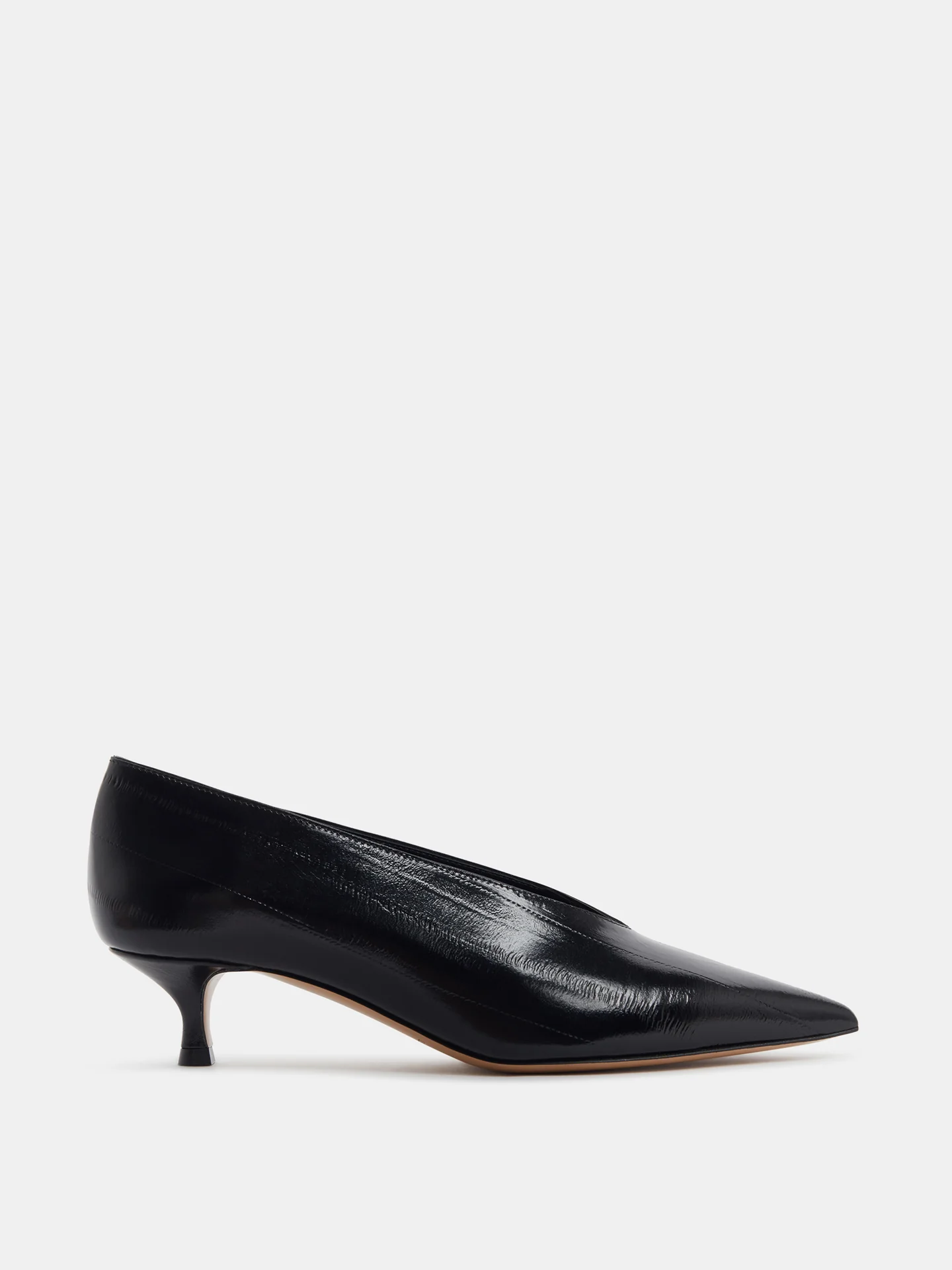 Babouche Kitten/ Black Leather Eel Effect