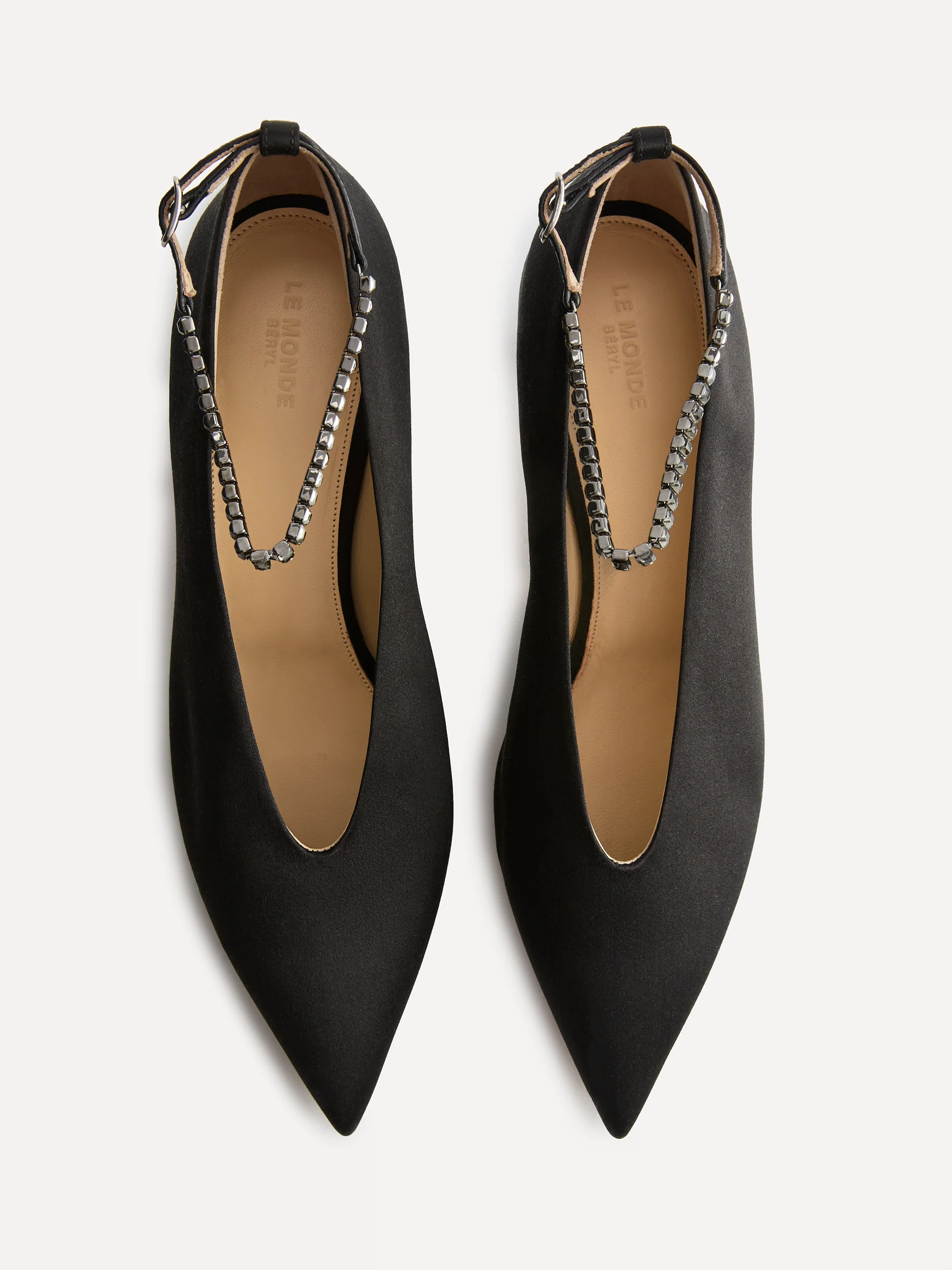 Babouche Kitten Crystal / Black Satin - Image 3