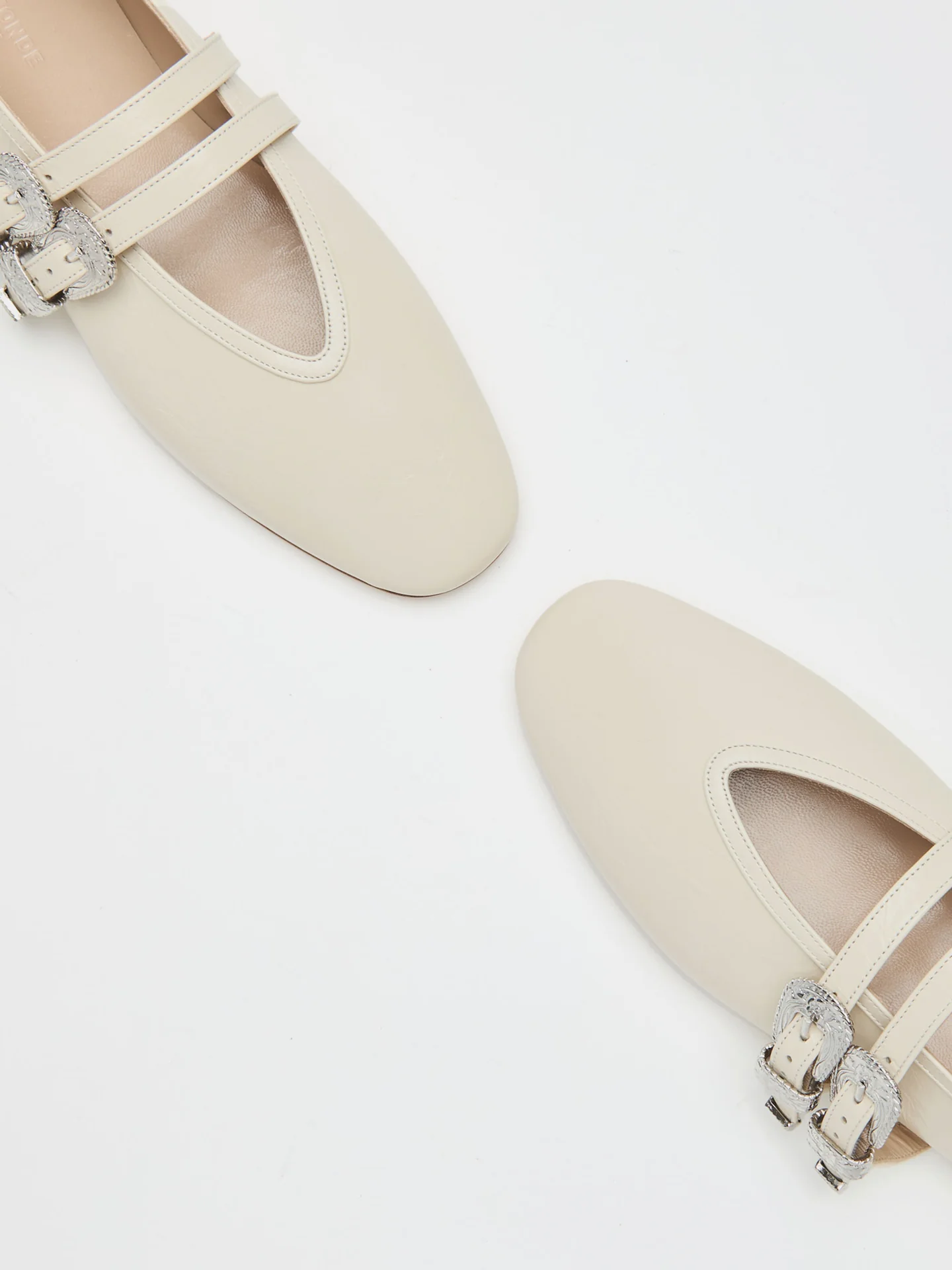 Ballet Claudia Slipper / Ecru Naplack Leather - Image 4