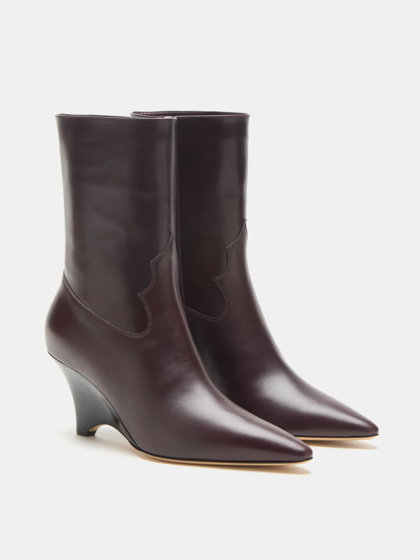 Camille Tall Boot / Plum Leather - Image 2