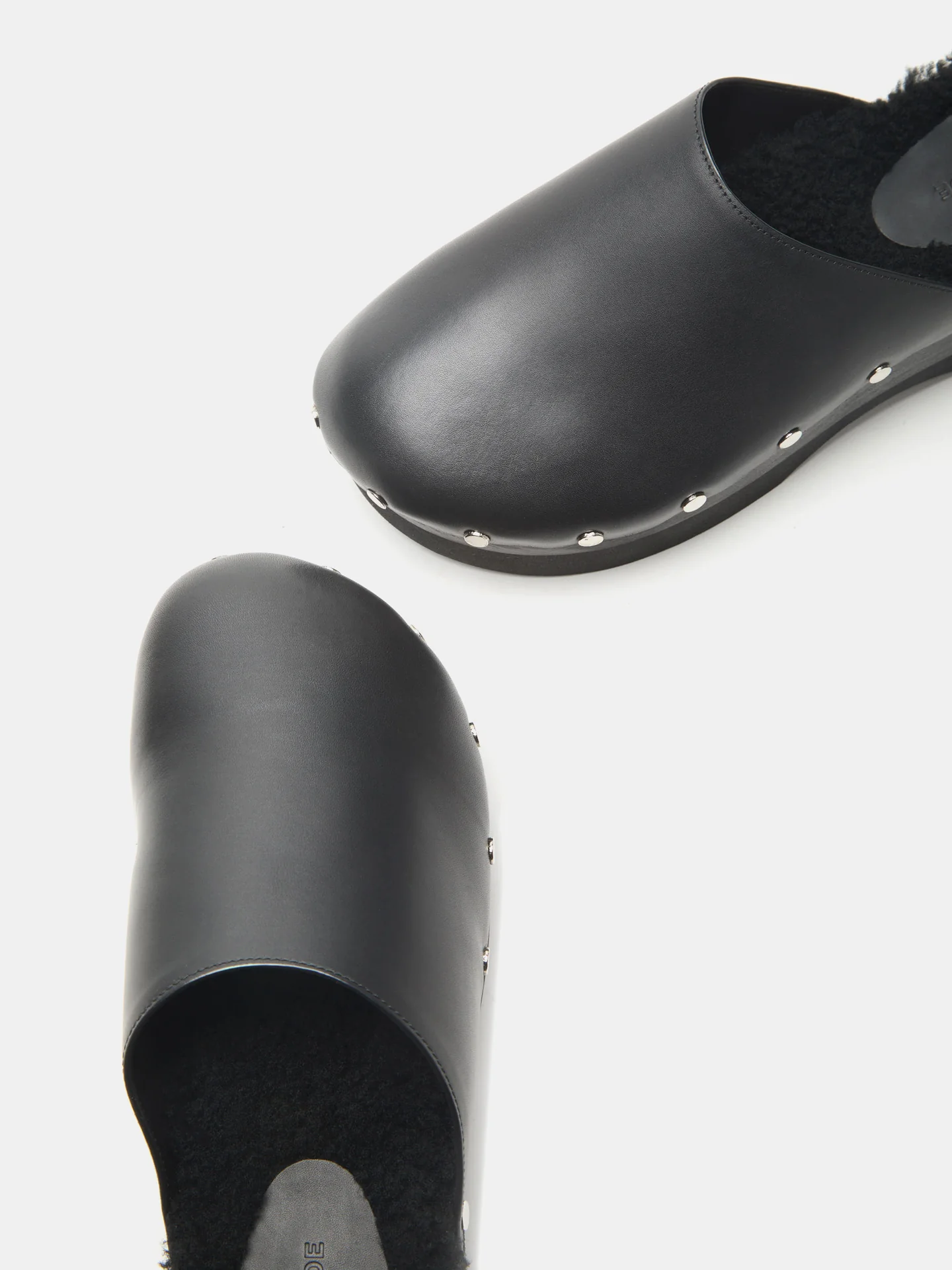 Clog / Black Leather Shearling - Image 4