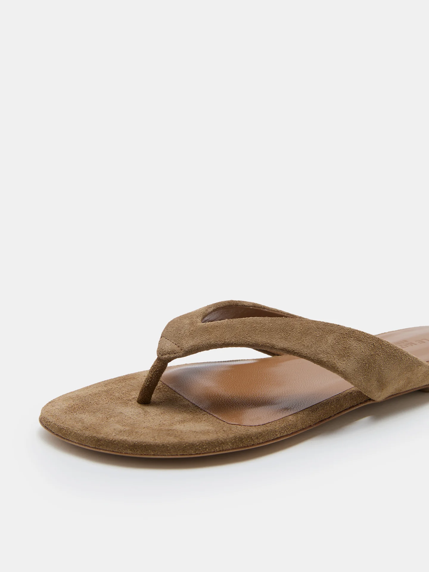 Flat Thong Sandal / Taupe Suede - Image 4