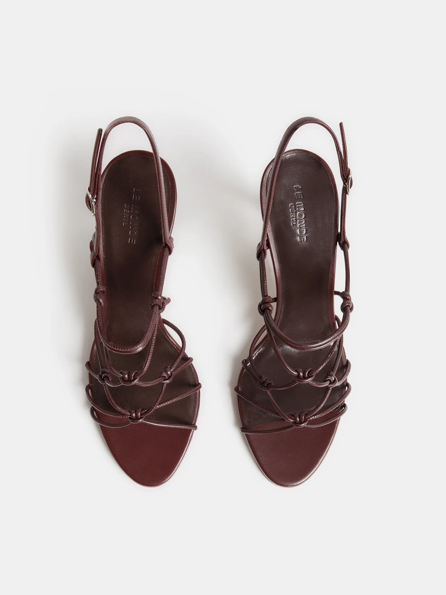 Grace Sandal Heel / Burgundy Leather - Image 3