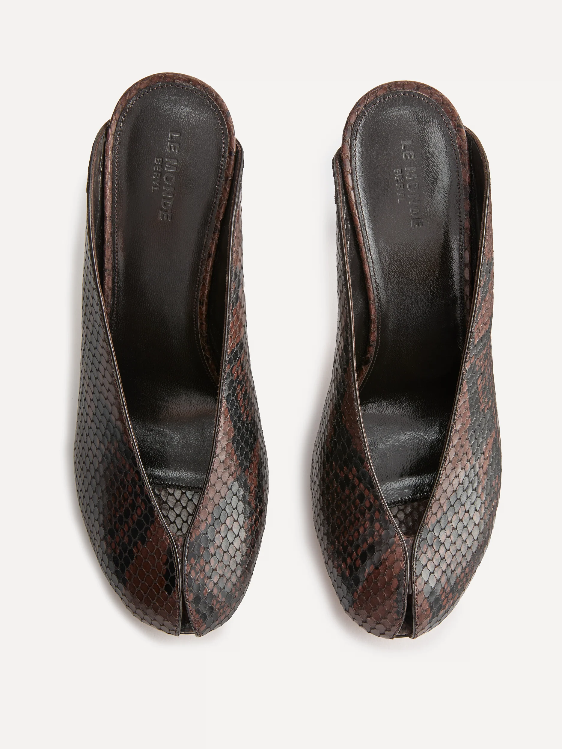 Iris Mule / Chocolate Leather Snake Effect - Image 3