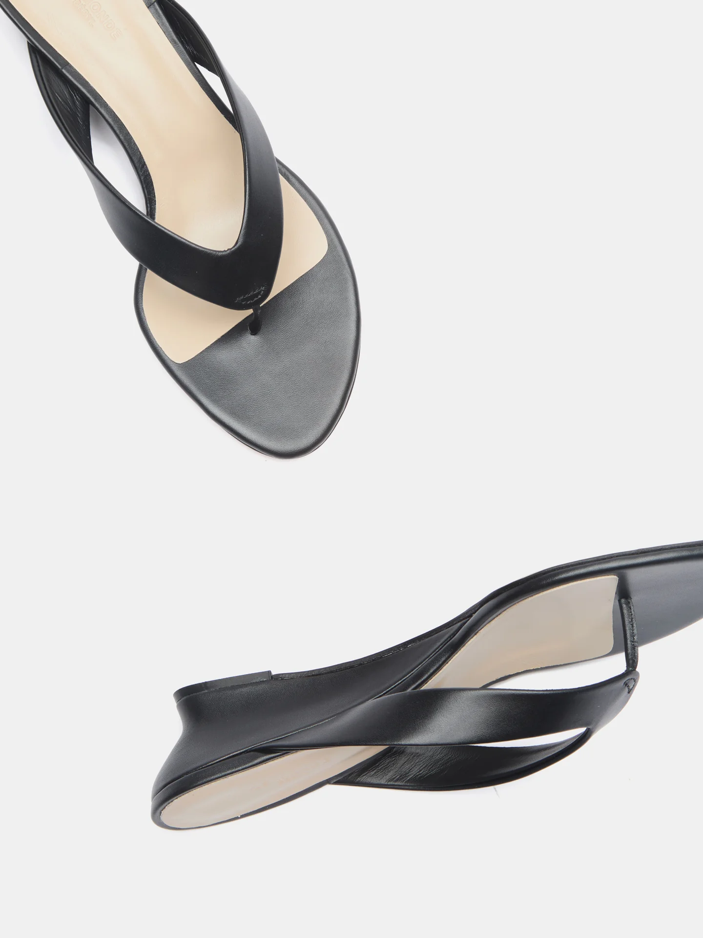 Micro Wedge Thong / Black Leather - Image 4
