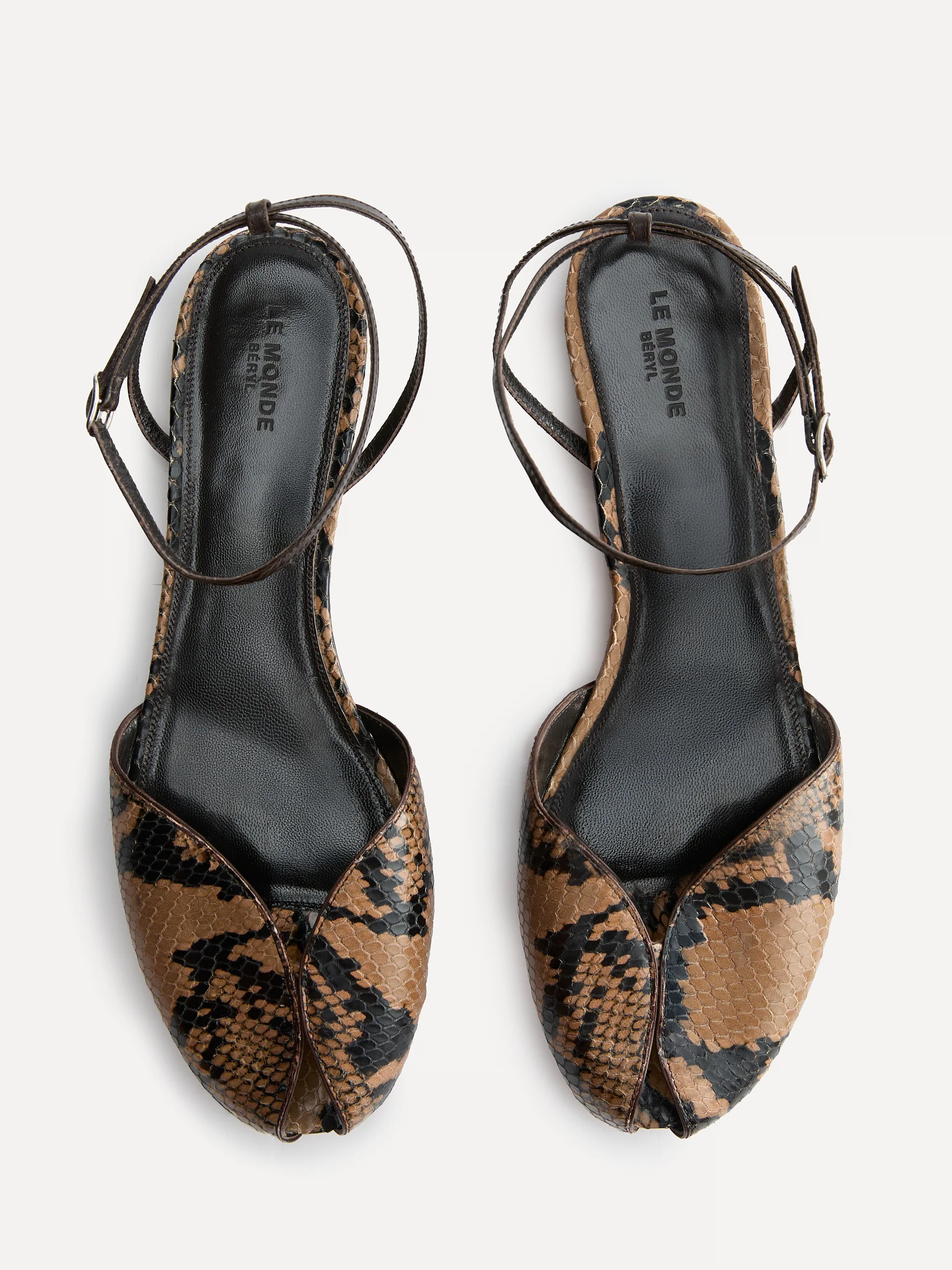 Valetta Flat / Fango Leather Snake Effect - Image 3