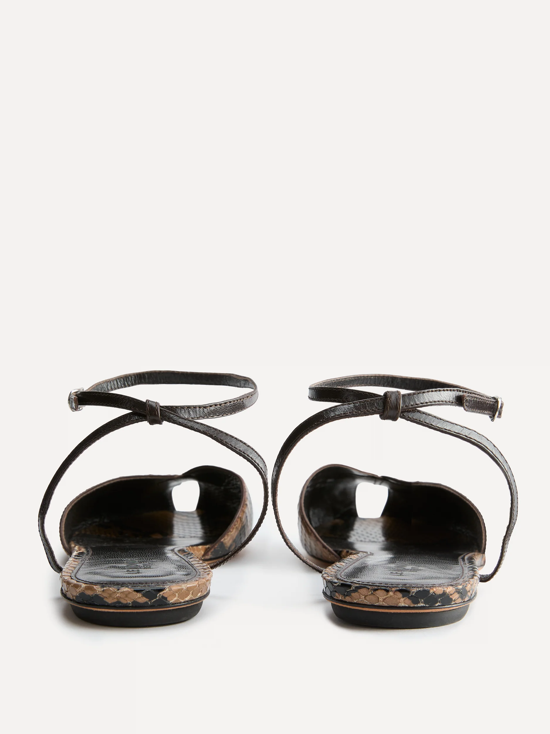 Valetta Flat / Fango Leather Snake Effect - Image 4