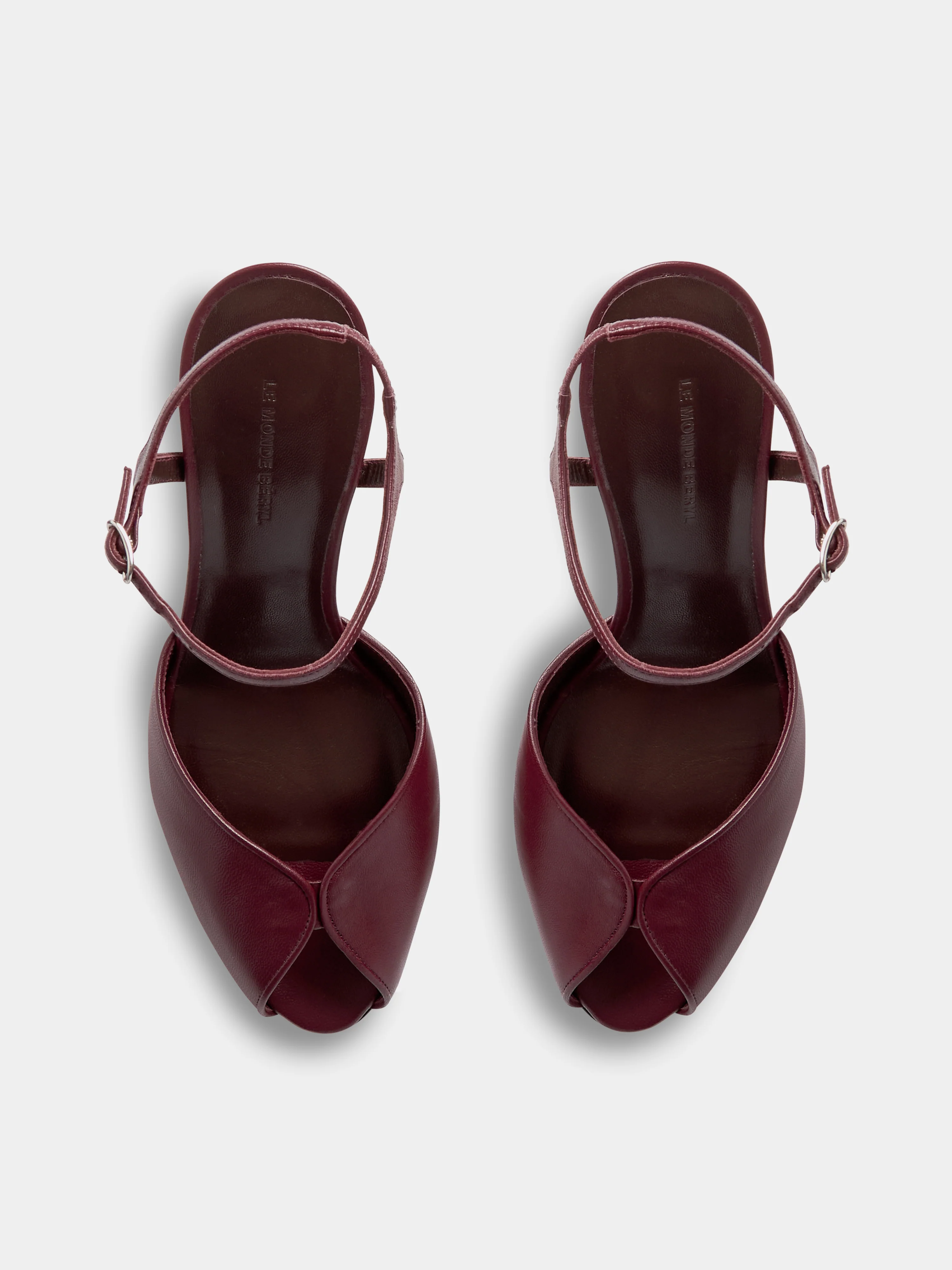 Valetta Peep Toe / Burgundy Leather - Image 3