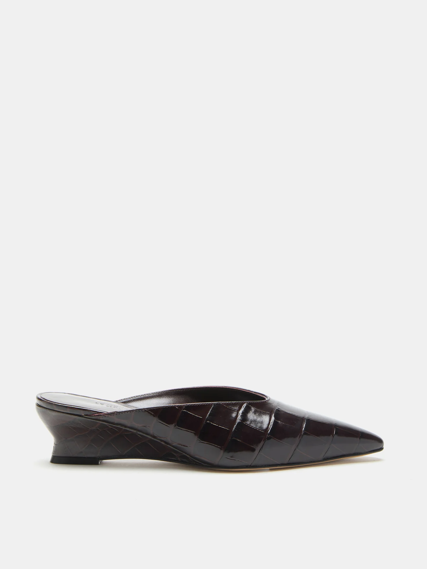 Victoria Micro Wedge Mule / Coco Brown Croc Effect Leather